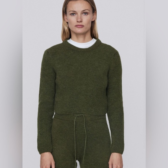 Cropped Knit Sweater - Picture 1 of 7